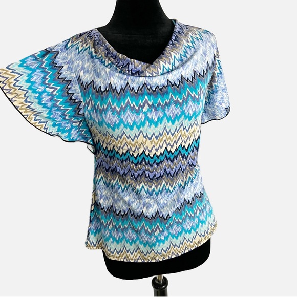 Tunique Femme Bleeker & McDougal - Imprimé Géométrique - Manches Longues - Taille M - Neuf Avec étiquettes - USA
